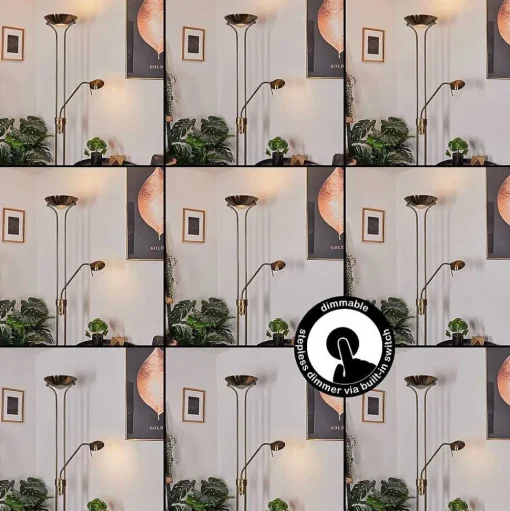 Lampadaire Rom Led Laiton, 2 Lumieres