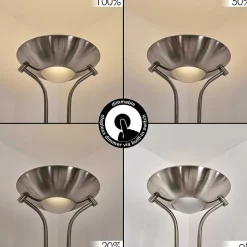 Lampadaire Rom Led Nickel Mat, 2 Lumieres