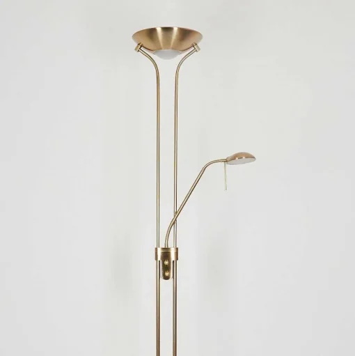 Lampadaire Rom Led Vieux Laiton, 2 Lumieres