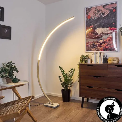 Lampadaire Uttorp Led Argente, 1 Lumiere