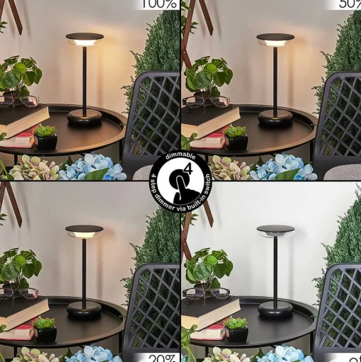 Lampe A Poser Baigorrita Led Noir, 1 Lumiere