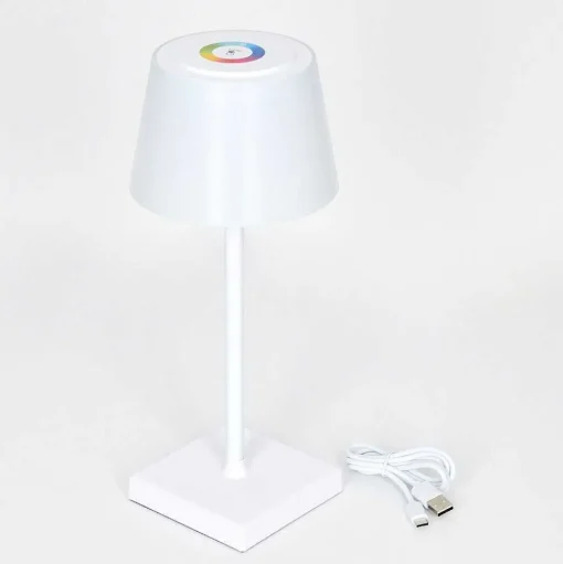 Lampe A Poser Burzaco Led Blanc, 1 Lumiere, Changeur De Couleurs