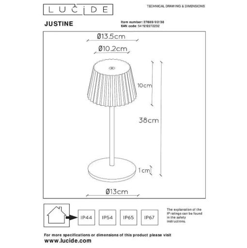 Lampe A Poser Lucide Justine Led Beige, 1 Lumiere