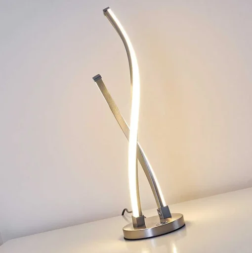 Lampe A Poser Tervo Led Nickel Mat, 2 Lumieres