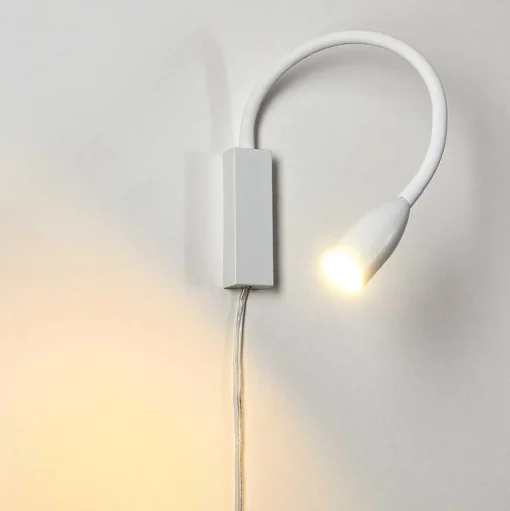 Lampe De Chevet Alsea Led Blanc, 1 Lumiere, Detecteur De Mouvement