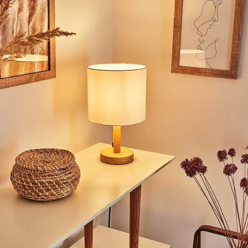 Lampe De Table Akrema Ecru, Noir, 1 Lumiere