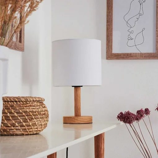 Lampe De Table Akrema Ecru, Noir, 1 Lumiere