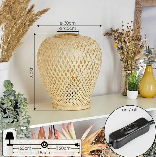 Lampe De Table Alavi Ecru, 1 Lumiere