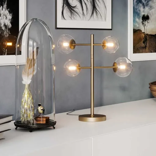 Lampe De Table By Rydens Avenue Or, 4 Lumieres