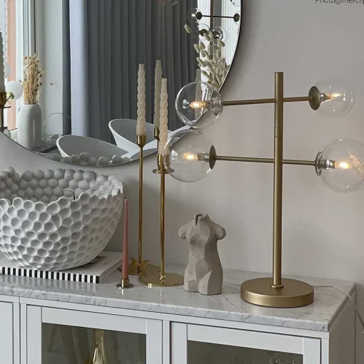 Lampe De Table By Rydens Avenue Or, 4 Lumieres