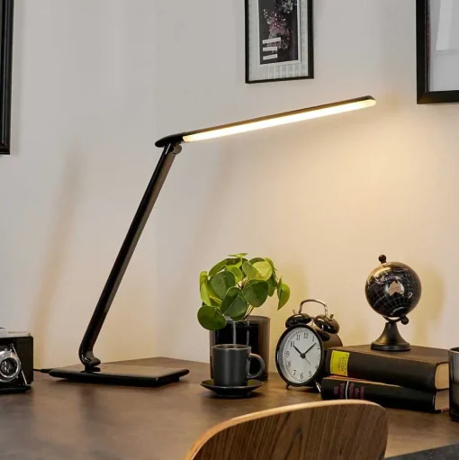Lampe De Table Chozendo Led Noir, 1 Lumiere