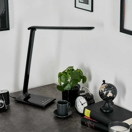 Lampe De Table Chozendo Led Noir, 1 Lumiere