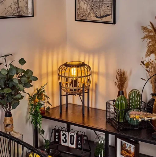 Lampe De Table Combeima Noir, 1 Lumiere
