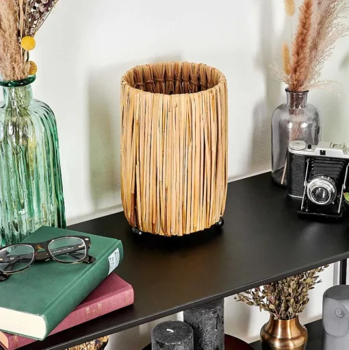 Lampe De Table Cricket Ecru, Noir, 1 Lumiere