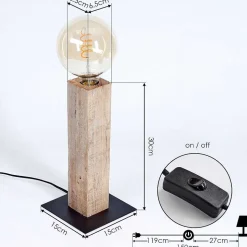 Lampe De Table Derville Ecru, Noir, 1 Lumiere