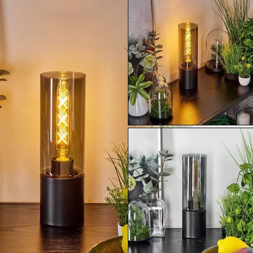 Lampe De Table Dulcita Noir, 1 Lumiere