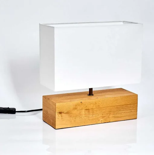Lampe De Table Geneva Bois Clair, 1 Lumiere