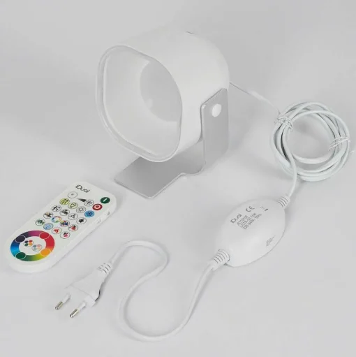 Lampe De Table Idual Lilac Led Argente, 1 Lumiere, Telecommandes, Changeur De Couleurs