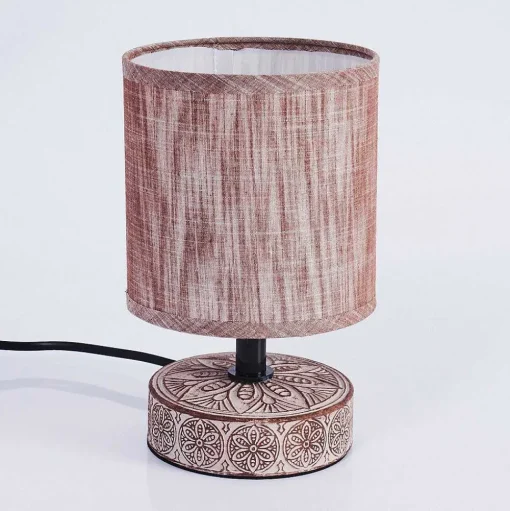 Lampe De Table Kigombo Brun, 1 Lumiere
