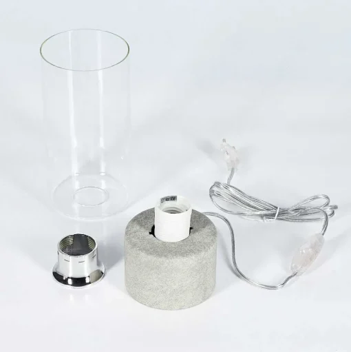 Lampe De Table Kumotu Chrome, Gris, 1 Lumiere