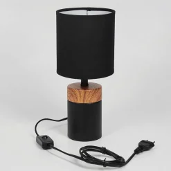 Lampe De Table Lorrain Couleur Bois, 1 Lumiere