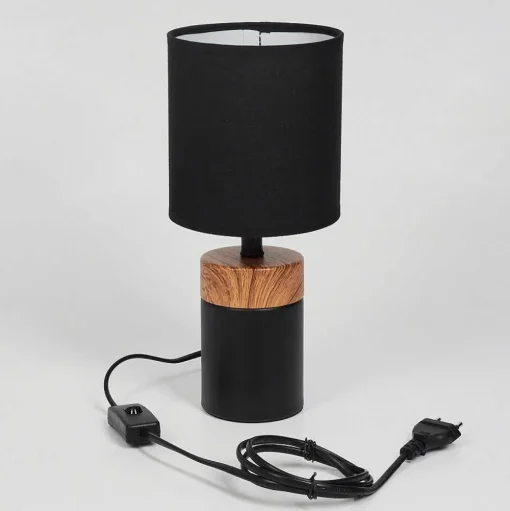 Lampe De Table Lorrain Couleur Bois, 1 Lumiere