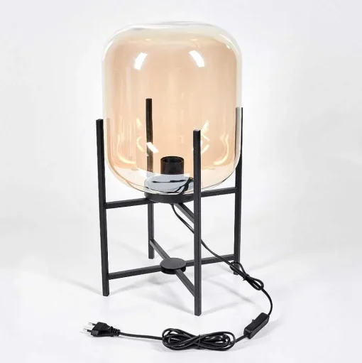 Lampe De Table Manzano Noir, 1 Lumiere