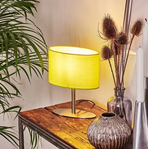 Lampe De Table Mavulu Nickel Mat, 1 Lumiere