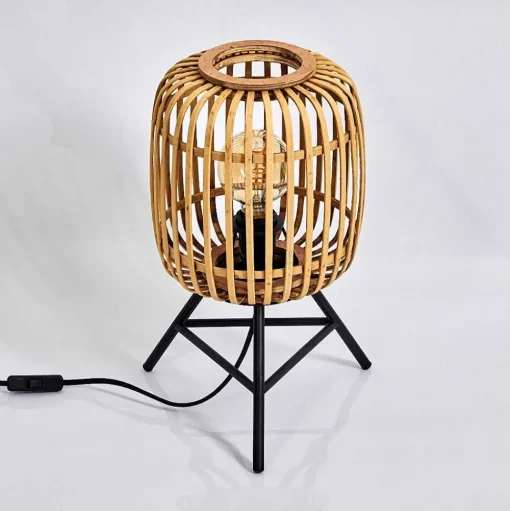 Lampe De Table Mongolei Noir, 1 Lumiere
