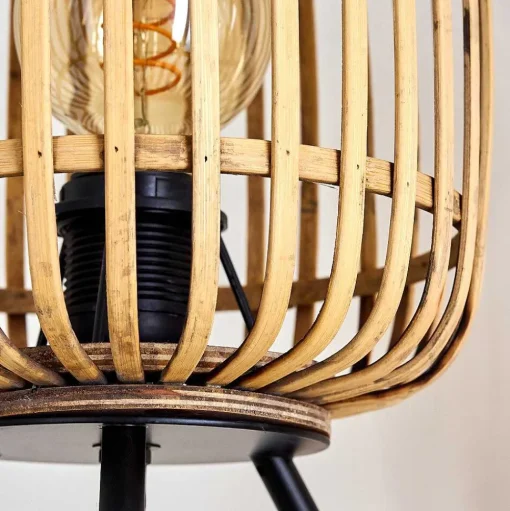 Lampe De Table Mongolei Noir, 1 Lumiere