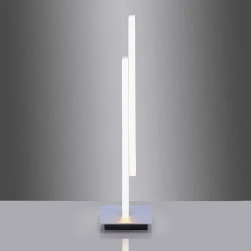 Lampe De Table Paul Neuhaus Q-Tower Led Aluminium, 2 Lumieres, Telecommandes