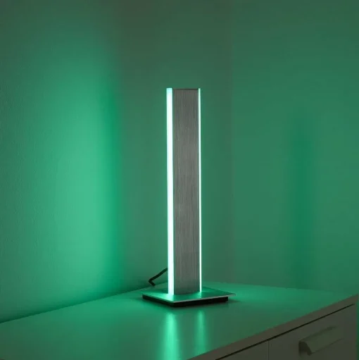 Lampe De Table Paul-Neuhaus Q-Adriana Led Aluminium, 2 Lumieres, Telecommandes