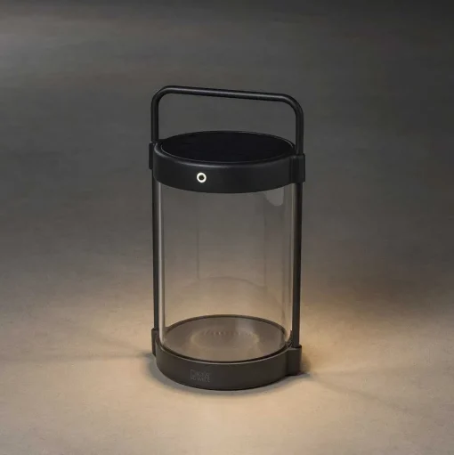Lampe De Table Solaire Konstsmide Crotone Led Noir, 1 Lumiere