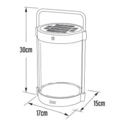 Lampe De Table Solaire Konstsmide Crotone Led Noir, 1 Lumiere