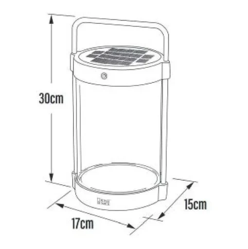 Lampe De Table Solaire Konstsmide Crotone Led Noir, 1 Lumiere
