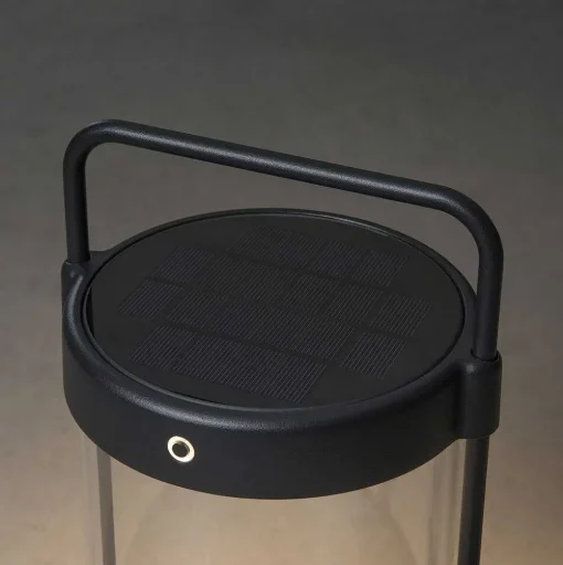 Lampe De Table Solaire Konstsmide Crotone Led Noir, 1 Lumiere