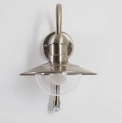 Lampe Murale D'Exterieur Elima Acier Inoxydable, 1 Lumiere, Detecteur De Mouvement