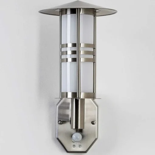 Lampe Murale D'Exterieur Forli Acier Inoxydable, 1 Lumiere, Detecteur De Mouvement