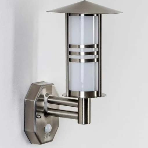 Lampe Murale D'Exterieur Forli Acier Inoxydable, 1 Lumiere, Detecteur De Mouvement