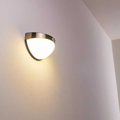 Lampe Solaire Basra Led Chrome, 1 Lumiere, Detecteur De Mouvement