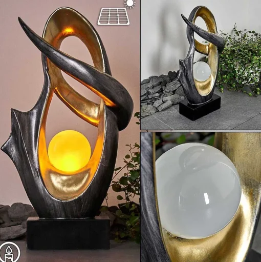 Lampe Solaire Benevento Led Or, Argente, 1 Lumiere