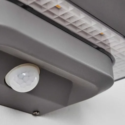 Lampe Solaire Camden Led Gris, 1 Lumiere, Detecteur De Mouvement