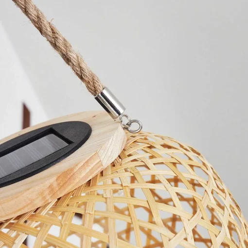 Lampe Solaire Conneaut Led Brun, Bois Clair, 1 Lumiere