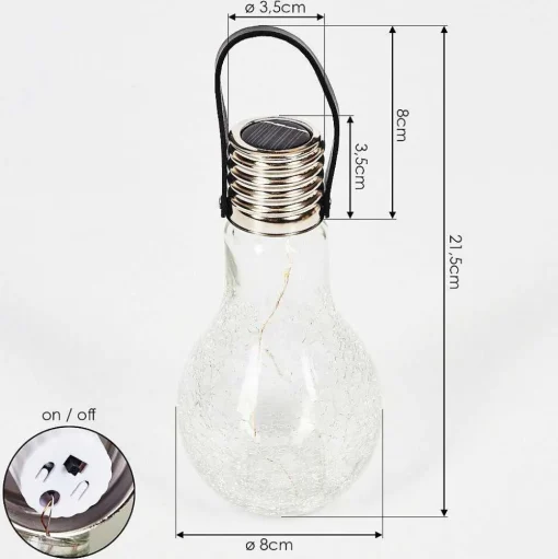 Lampe Solaire Tian Led Noir, 1 Lumiere
