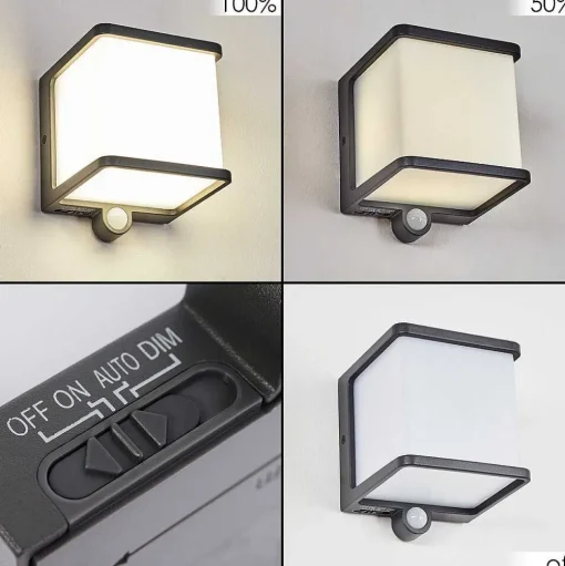 Lampe Solaires Burseryd Led Anthracite, 1 Lumiere, Detecteur De Mouvement