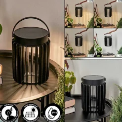 Lampe Solaires Rossina Led Noir, 1 Lumiere