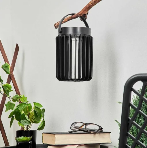 Lampe Solaires Rossina Led Noir, 1 Lumiere