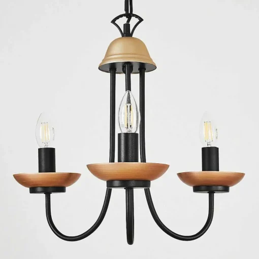 Lustre Cassague Noir, 3 Lumieres