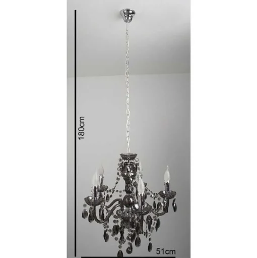 Lustre Delhi Noir, 5 Lumieres