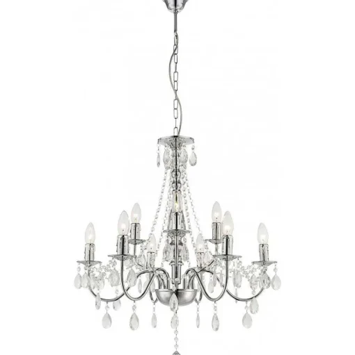 Lustre Globo Chrome, 9 Lumieres